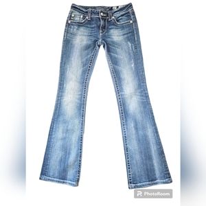 Miss Me JW5367B3 Bootcut Denim Embellished Distressed Jeans Womens Size 27